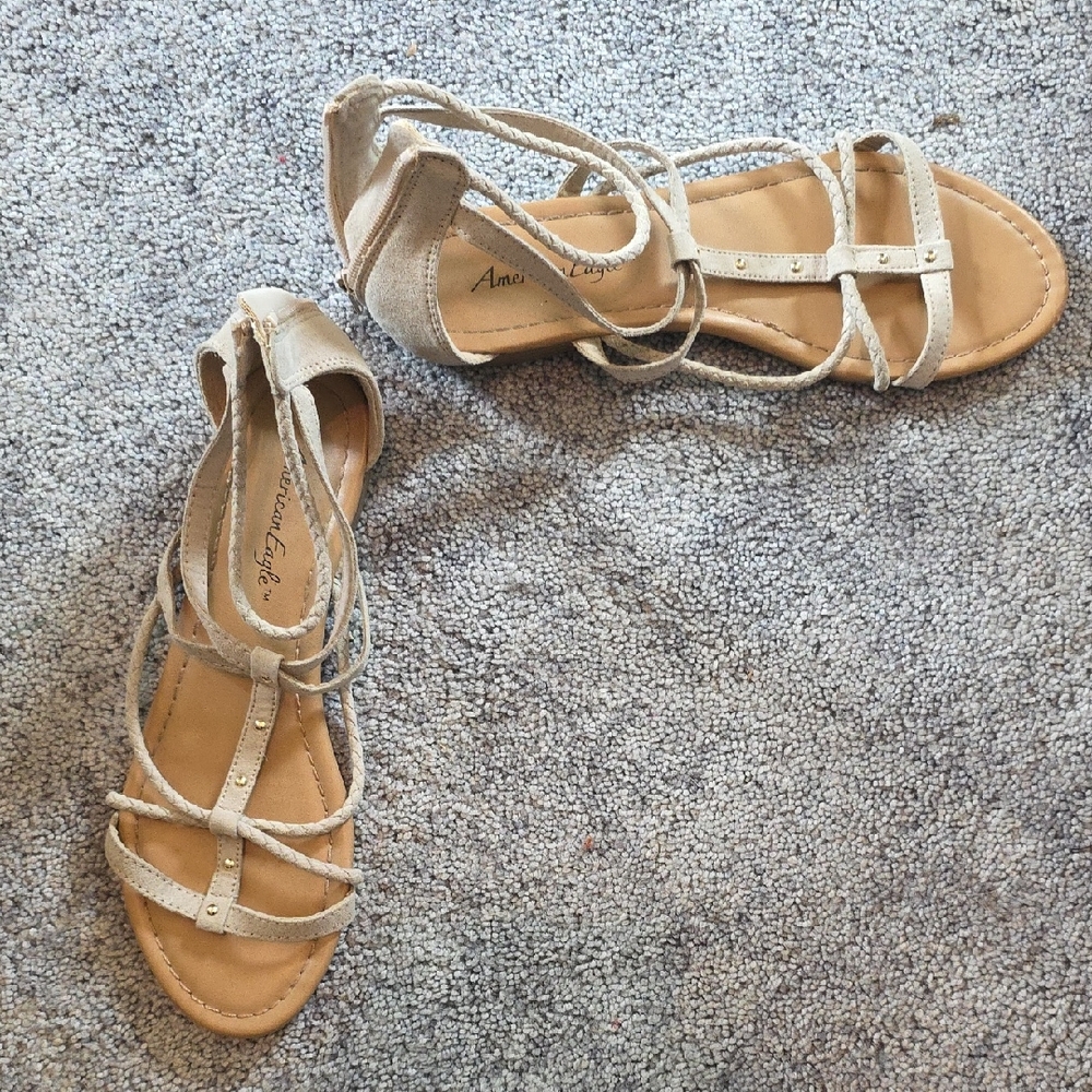 American Eagle By Payless Tan Gladiator Sandals